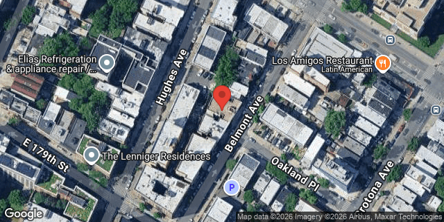 Aerial map of 2037 BELMONT AVENUE, Bronx