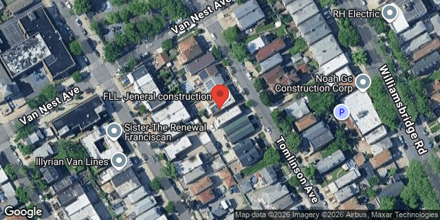 Aerial map of 1653 TOMLINSON AVENUE, Bronx