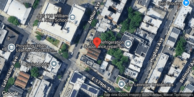 Aerial map of 2052 ARTHUR AVENUE, Bronx