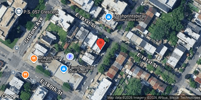 Aerial map of 726 EAST 181 STREET, Bronx
