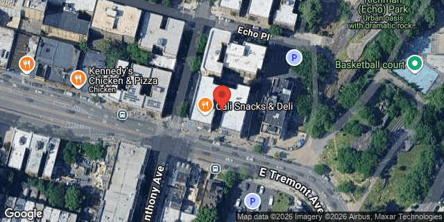 Aerial map of 307 EAST TREMONT AVENUE, Bronx