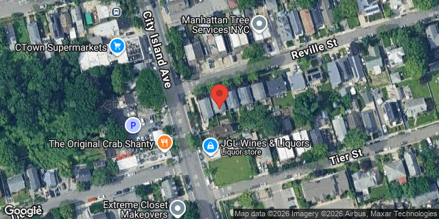 Aerial map of 142 REVILLE STREET, Bronx