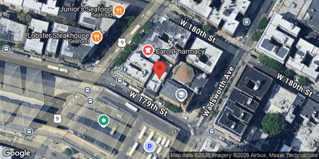 Aerial map of 659 WEST 179 STREET, Manhattan