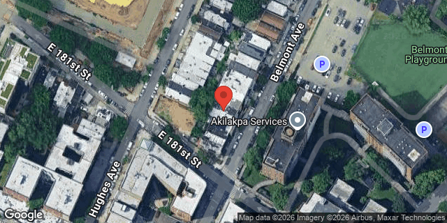 Aerial map of 2141 BELMONT AVENUE, Bronx