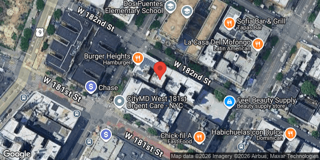 Aerial map of 620 WEST 182 STREET, Manhattan