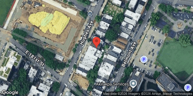 Aerial map of 2142 HUGHES AVENUE, Bronx