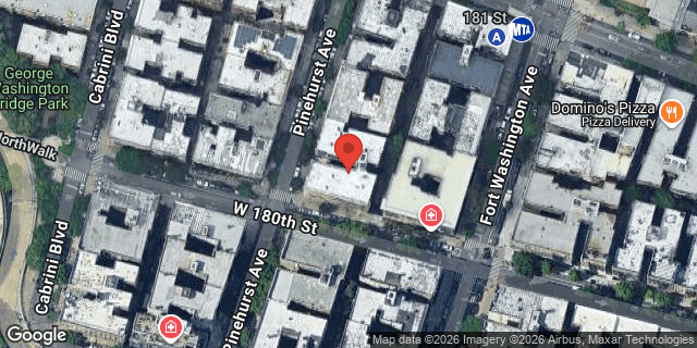 Aerial map of 803 WEST 180 STREET, Manhattan