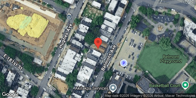 Aerial map of 2159 BELMONT AVENUE, Bronx