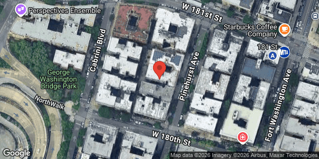 Aerial map of 70 PINEHURST AVENUE, Manhattan
