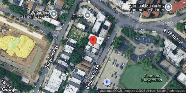 Aerial map of 2171 BELMONT AVENUE, Bronx