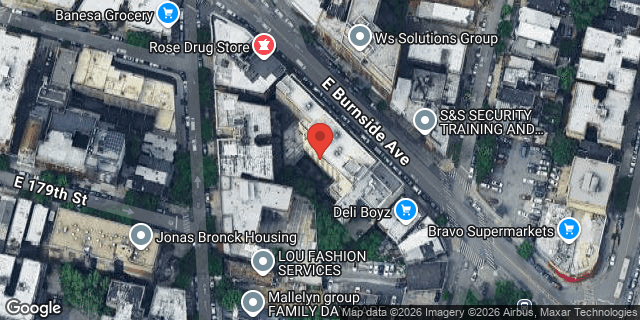 Aerial map of 270 EAST BURNSIDE AVENUE, Bronx