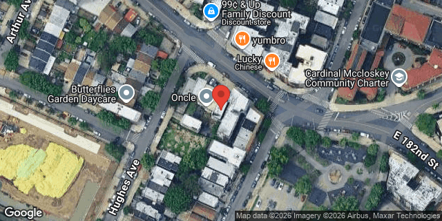 Aerial map of 648 EAST 182 STREET, Bronx