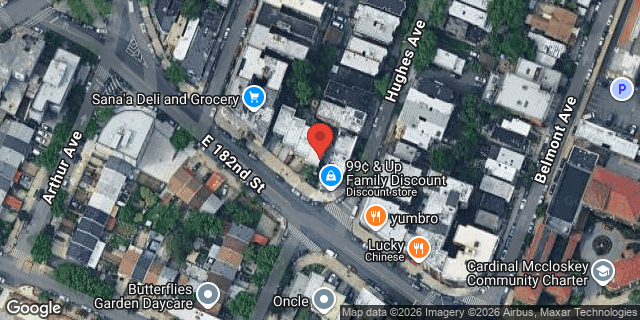 Aerial map of 637 EAST 182 STREET, Bronx