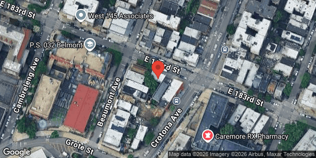 Aerial map of 704 EAST 183 STREET, Bronx