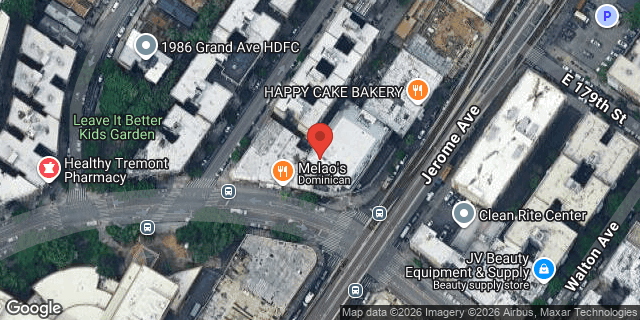 Aerial map of 1 WEST TREMONT AVENUE, Bronx