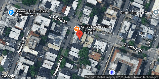 Aerial map of 636 EAST 183 STREET, Bronx