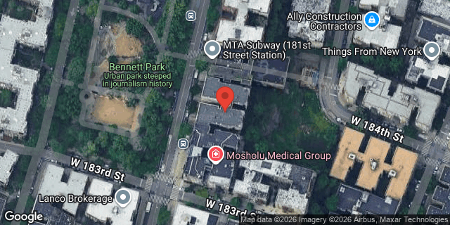 Aerial map of 518 FT WASHINGTON AVENUE, Manhattan
