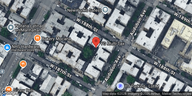 Aerial map of 546 WEST 188 STREET, Manhattan