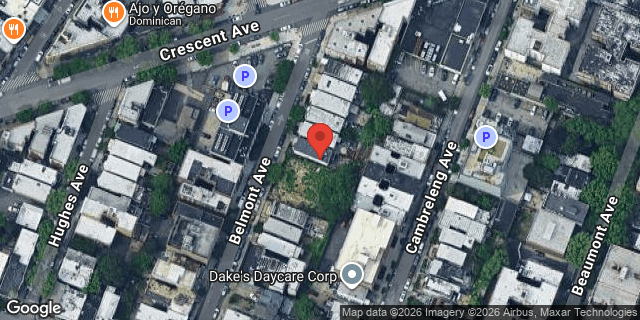 Aerial map of 2326 BELMONT AVENUE, Bronx