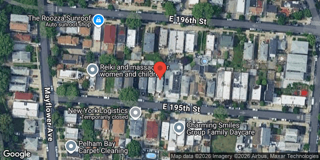 Aerial map of 2861 EAST 195 STREET, Bronx