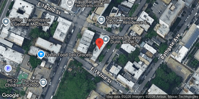 Aerial map of 2235 BASSFORD AVENUE, Bronx