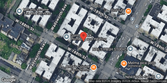 Aerial map of 609 WEST 188 STREET, Manhattan