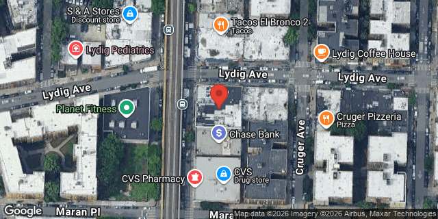 Aerial map of 700 LYDIG AVENUE, Bronx