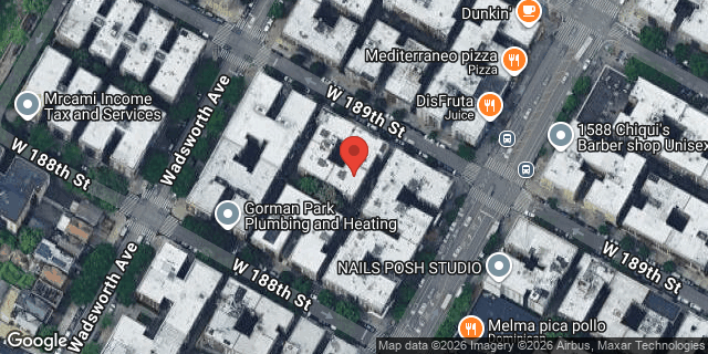 Aerial map of 608 WEST 189 STREET, Manhattan