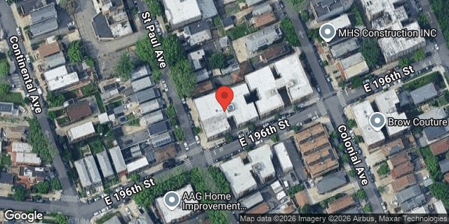 Aerial map of 2955 EAST 196 STREET, Bronx