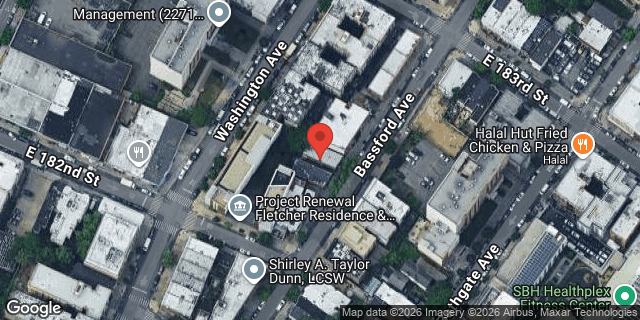 Aerial map of 2253 BASSFORD AVENUE, Bronx