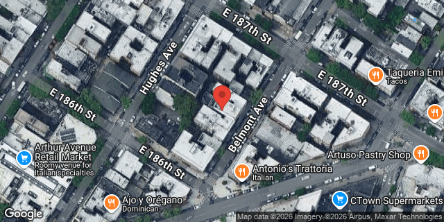Aerial map of 2381 BELMONT AVENUE, Bronx