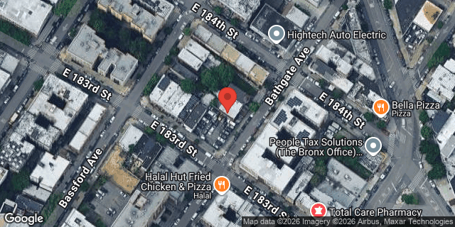 Aerial map of 2301 BATHGATE AVENUE, Bronx