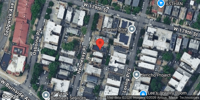 Aerial map of 1932 HENNESSY PLACE, Bronx