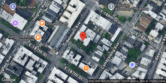 Aerial map of 2414 BELMONT AVENUE, Bronx