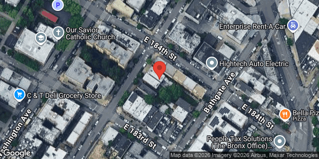 Aerial map of 2306 BASSFORD AVENUE, Bronx