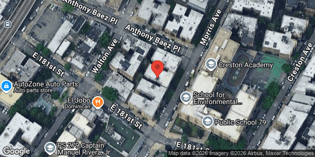 Aerial map of 2159 MORRIS AVENUE, Bronx