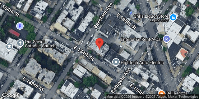 Aerial map of 2324 BASSFORD AVENUE, Bronx