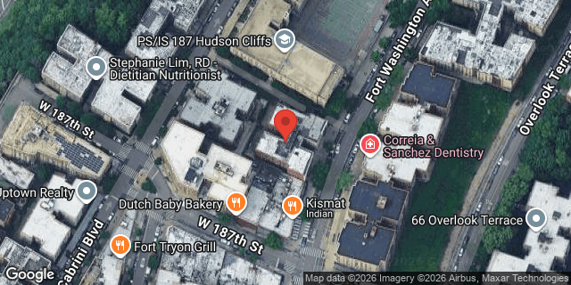Aerial map of 615 FT WASHINGTON AVENUE, Manhattan