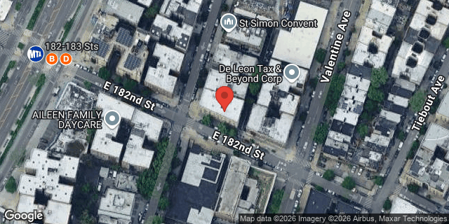 Aerial map of 259 EAST 182 STREET, Bronx