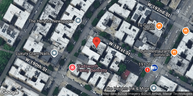 Aerial map of 608 WEST 191 STREET, Manhattan