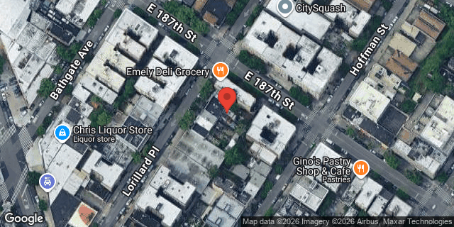 Aerial map of 2394 LORILLARD PLACE, Bronx