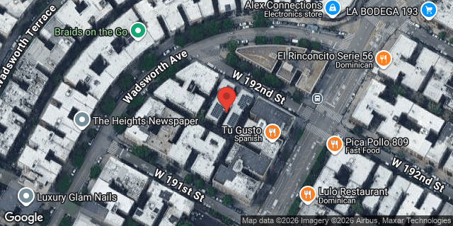 Aerial map of 608 WEST 192 STREET, Manhattan