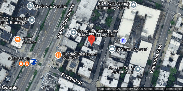 Aerial map of 2247 RYER AVENUE, Bronx