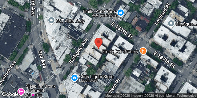 Aerial map of 2382 BATHGATE AVENUE, Bronx