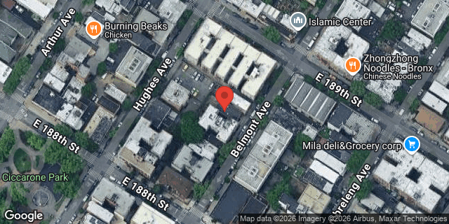Aerial map of 2471 BELMONT AVENUE, Bronx