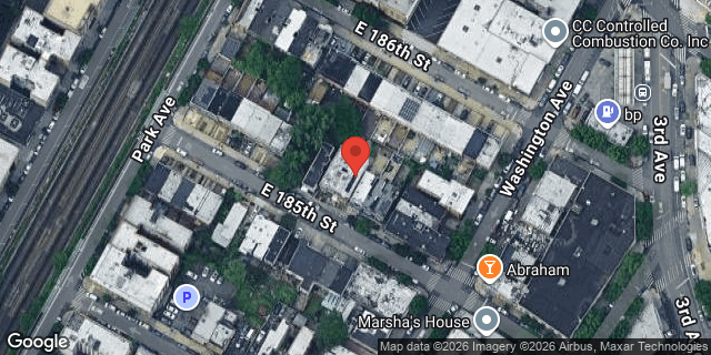 Aerial map of 463 EAST 185 STREET, Bronx