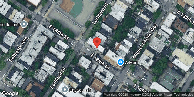 Aerial map of 553 EAST 188 STREET, Bronx