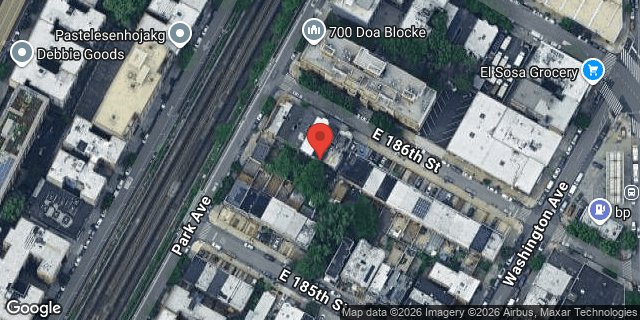 Aerial map of 448 EAST 186 STREET, Bronx