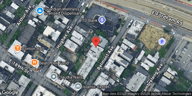 Aerial map of 2503 BELMONT AVENUE, Bronx