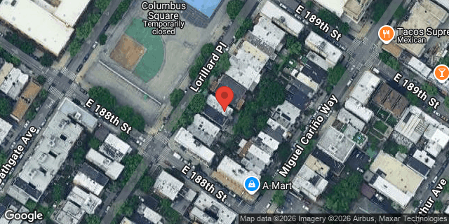 Aerial map of 2444 LORILLARD PLACE, Bronx